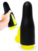 Orbital Analdildo 26 x 8 cm schwarz/gelb