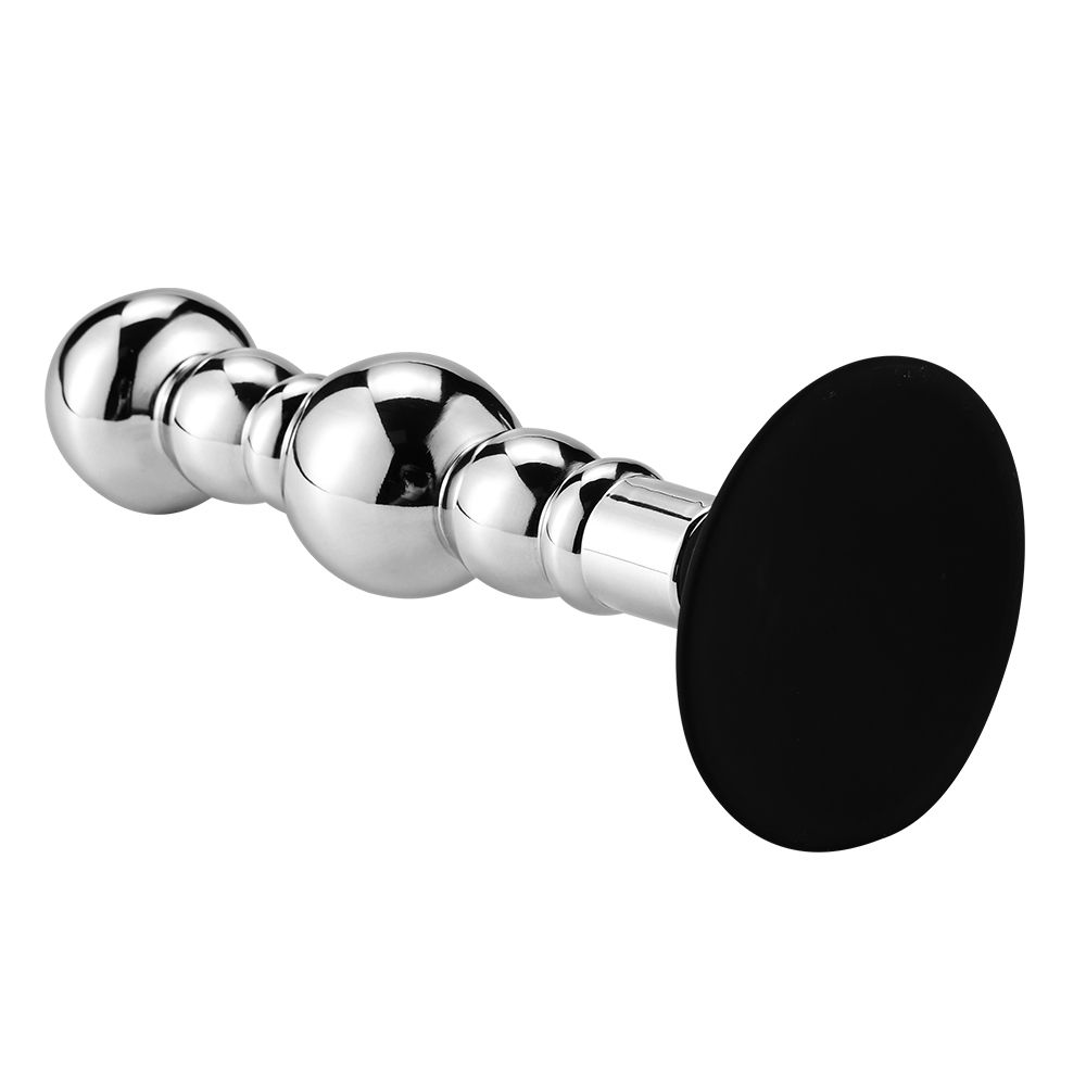 Aluminium Anal Plug "4 Balls" 17,0x3,5cm mit abnehmbaren Saugnapf – Bild 4